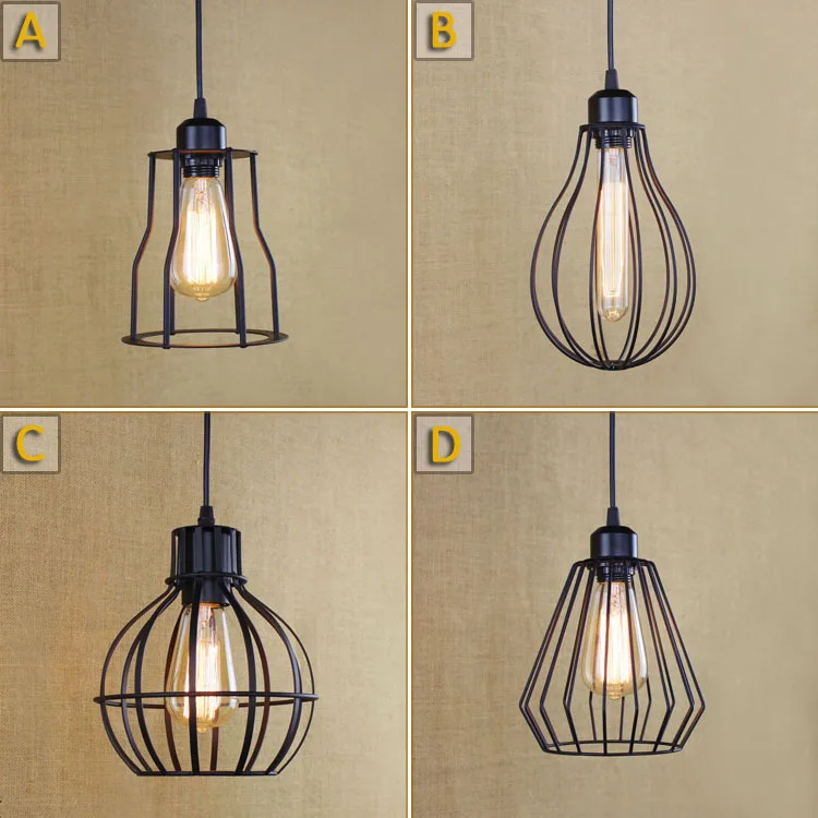 Nordic Industrial Vintage Loft Style Originality Iron Pendant Light Retro Lamp Sitting Room LED Lighting Free Shipping | Лампы и