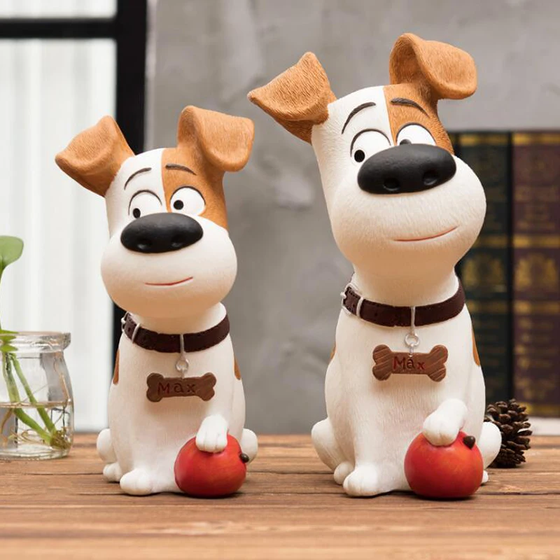 

Cute Dog Piggy Bank Figurines Resin Coin Storage Box Children Birthday Gifts Money Boxes Desktop Decorations Accessories 04277