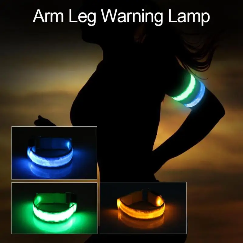 Discount Outdoor Sports Night Running Light Safety Jogging LED Arm Leg Warning Wristband Riding Bike Bicycle Lamp Safety Emergency Light 4