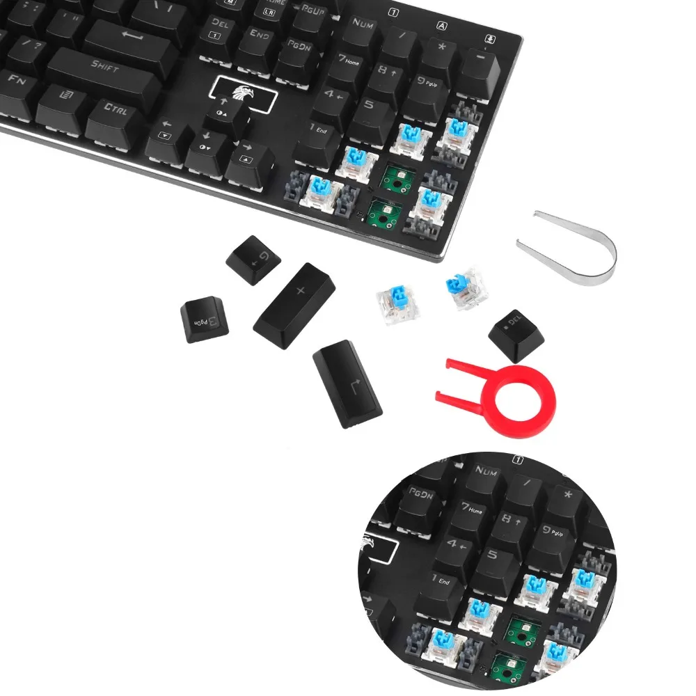 Z-88 LED RGB Backlighting Blue Switches Tactile Mechanical Keyboard For Gaming Typing 105 keys UK Layout