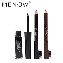 М. N MENOW Марка продолжительный жидкость Подводка для глаз комплект Лидер продаж Макияж Водонепроницаемый два Цвет eyepencil чёрный; коричневый E10009