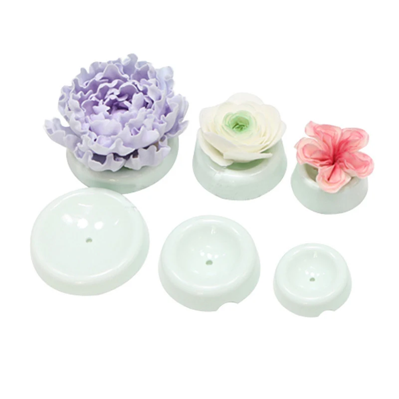

6pcs/set Plastic Cake Flower Drying Mold 3D Button Shape Gum Paste Fondant Cake Decorating Flower Forming Drying Moulds