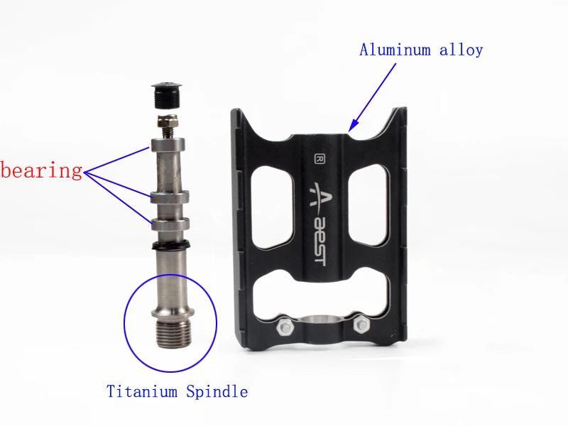 AEST BMX велосипед Ti педаль дорожный складной велосипед титановая ось педаль 6 герметичный подшипник велосипедные педали