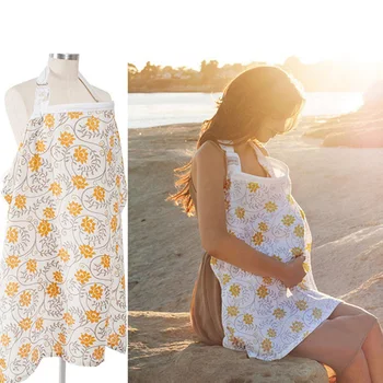 

Breastfeeding Cover Baby Infant Breathable Cotton Muslin Nursing Cover Cloth large Size Big Nursing Cover Feeding Cover 72*100