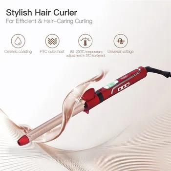 

Hair Curler PTC Quick Heat Curling Iron Wand Hair Styling Tool With 360 Degree Rotating Clip Fast Heating 19MM Styling Tools 45