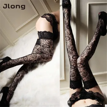 

Women Sexy Sheer Lace Thigh High Leggings Lady Black Leggings Trendy