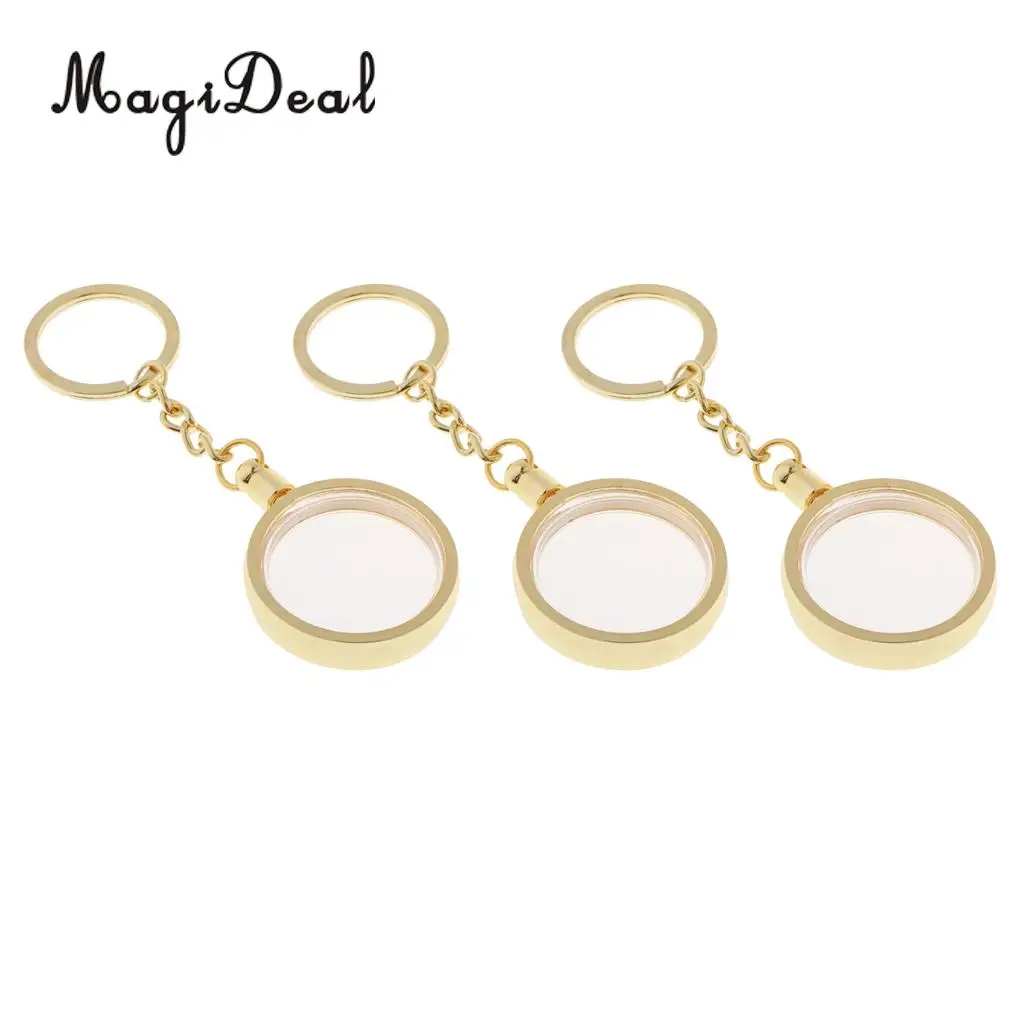 3x Coin Holder Keychain 30mm Souvenir Commemorative Coin Keyring Collection Boxes Portable