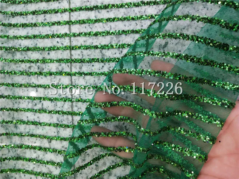 

Green color sparkly glitter french net lace fabric glued glitter african Tulle lace JRB-32618 for women party dress