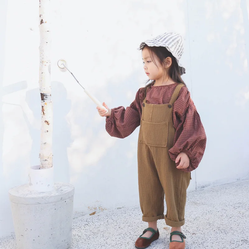 Корейские шорты для маленьких мальчиков и девочек; модные комбинезоны; льняная детская одежда для девочек