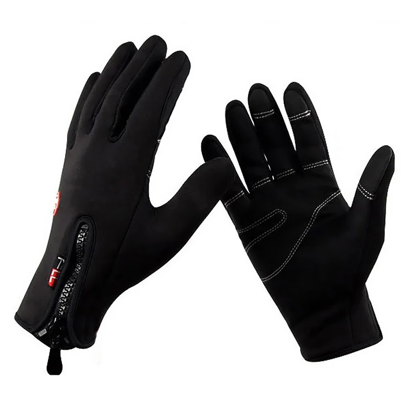 Мужские теплые зимние перчатки для езды на мотоцикле, ветрозащитные перчатки для езды на велосипеде из искусственной кожи и флиса