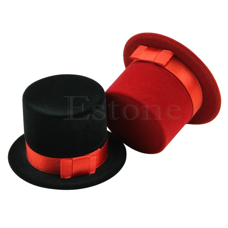 JAVRICK новый милый соломенная шляпа бархатные кольца шкатулка серьги уха Стад чехол подарок контейнер для переноски Чехол Кольца Дисплей