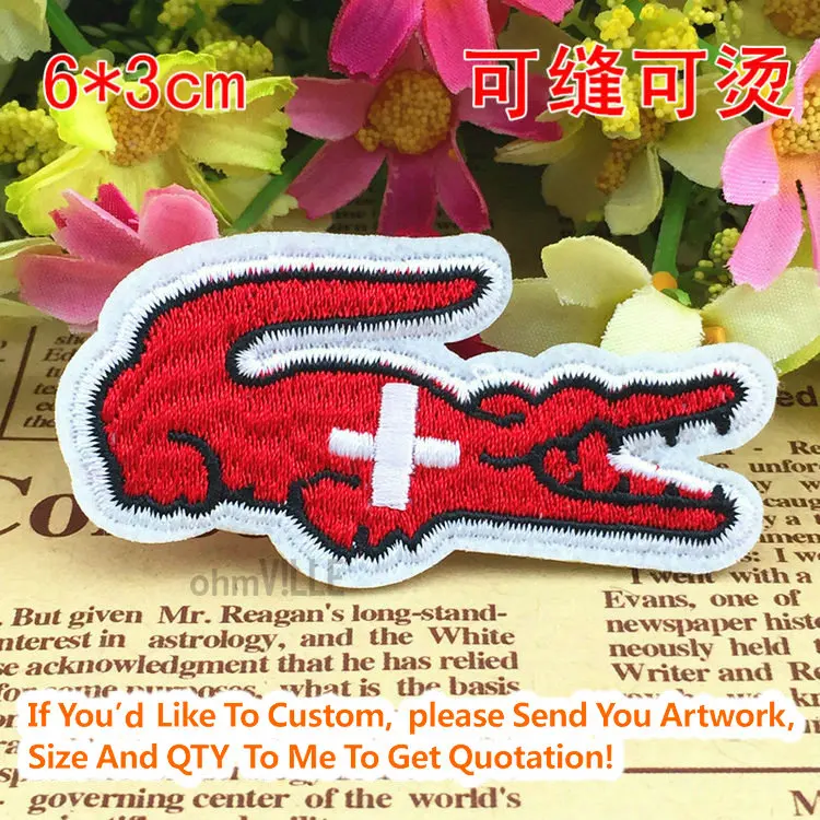 20396 The crocodile flag of Switzerland Iron On Patches "Accept