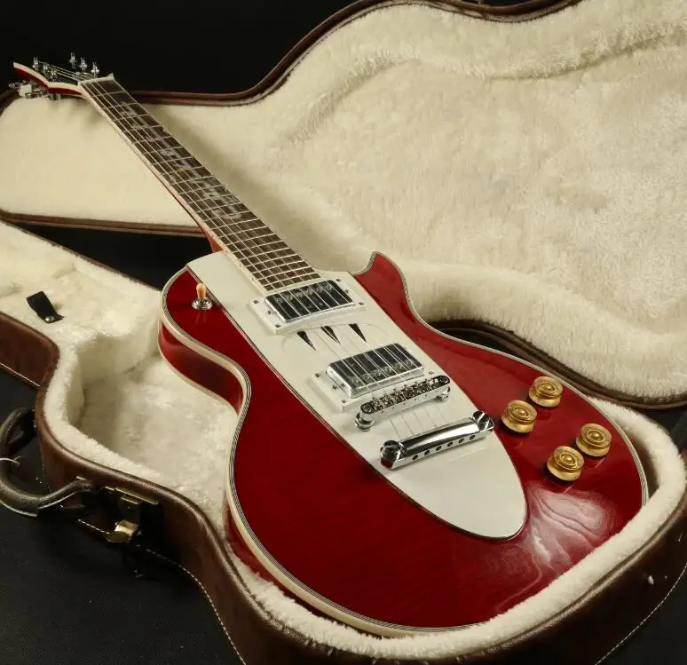 

Starshine LP Corvette Electric guitar Figured Maple Top Veneer Grover Tuner More Color Can Choose