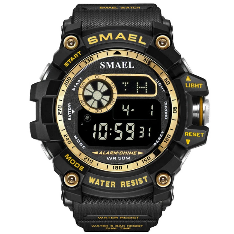 Мужские спортивные часы от известного бренда, роскошные мужские военные армейские часы, цифровой светодиодный, электронные, водонепроницаемые мужские наручные часы, мужские SMAEL