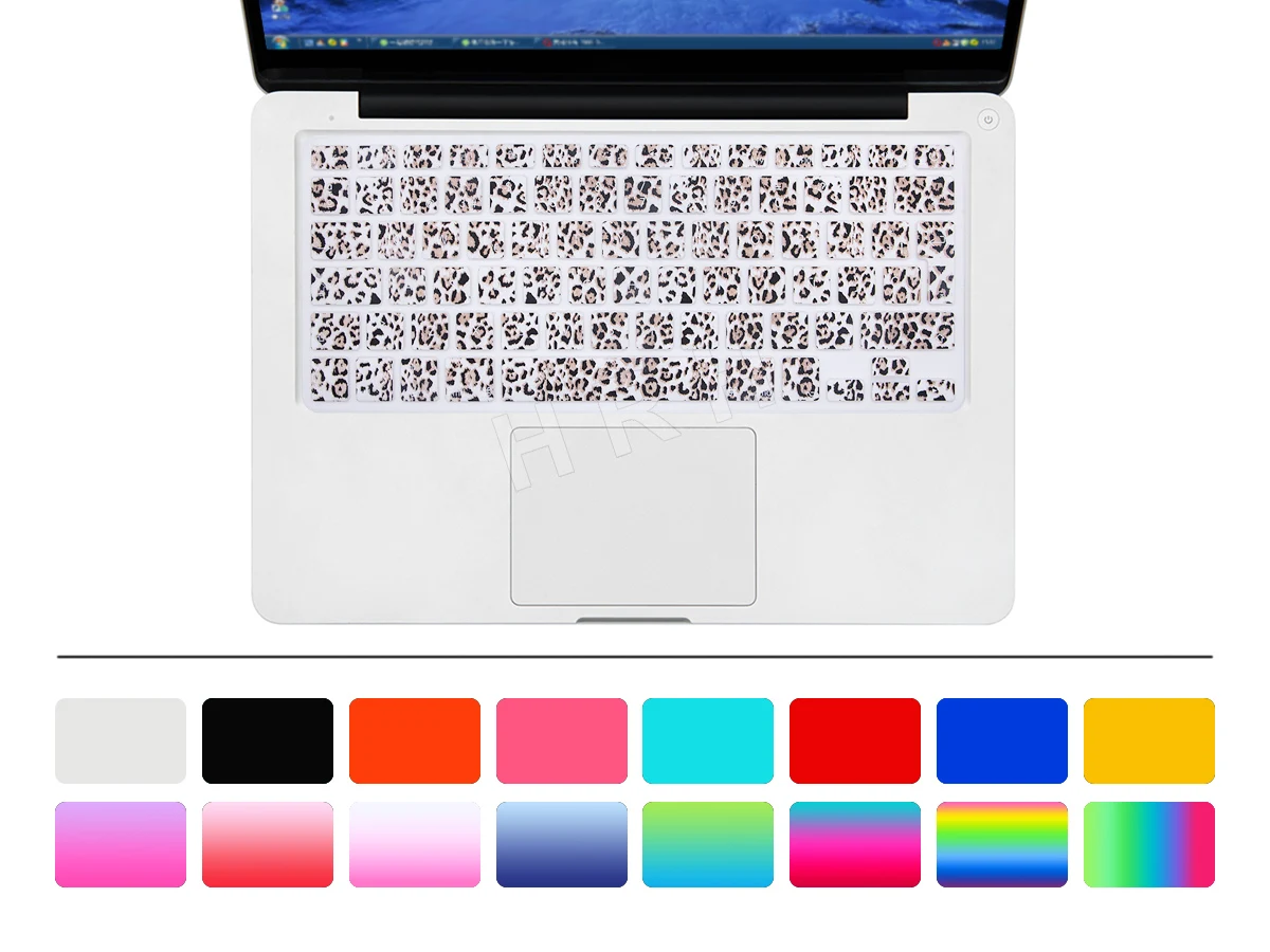 HRH ESP силиконовые испанские животные наклейка клавиатура Обложка протектор для Macbook Air Pro 13 15 17 протектор для Macbook клавиатура SpanI - Цвет: Leopard