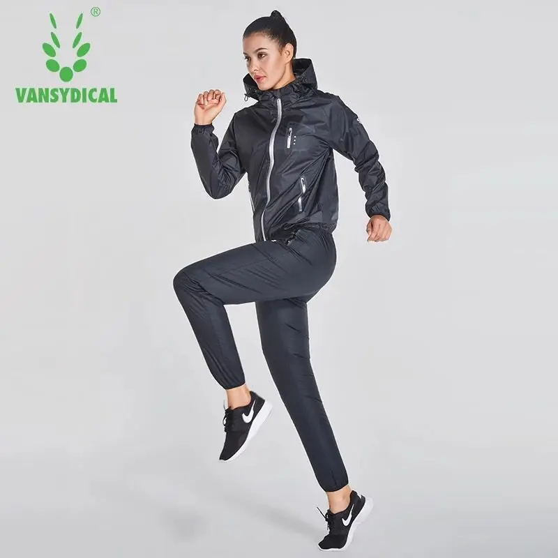 

Vansydical Hot Sweat Sports Suits Women Running Yoga Set Gym Fitness Workout Loose Weight Training Jogging Suits Sportswear 2pcs