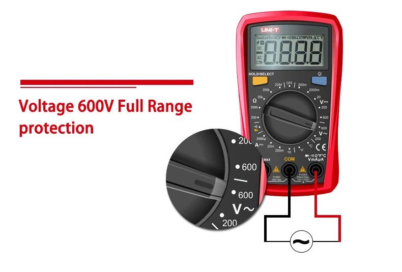 UNI-T UT33A+ UT33B+ UT33C+ UT33D+ цифровой мультиметр AC DC Ток Сопротивление+ 2mF емкость NCV тестер с ЖК-подсветкой