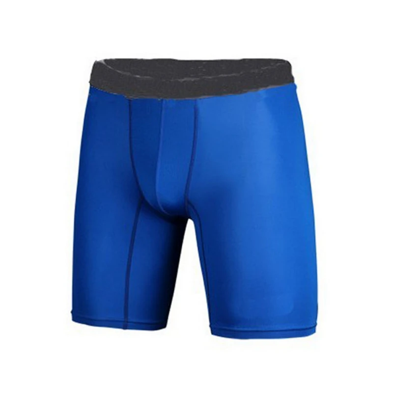 Быстросохнущие Мужские Спортивные Компрессионные нижние тренировочные эластичные шорты велосипедные трусы - Цвет: Синий