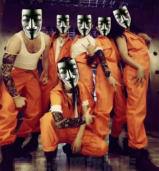 

Hip Hop Dance Costume performance wear Men women European playsuit loose Pockets overalls harem jazz jumpsuit one piece Pants