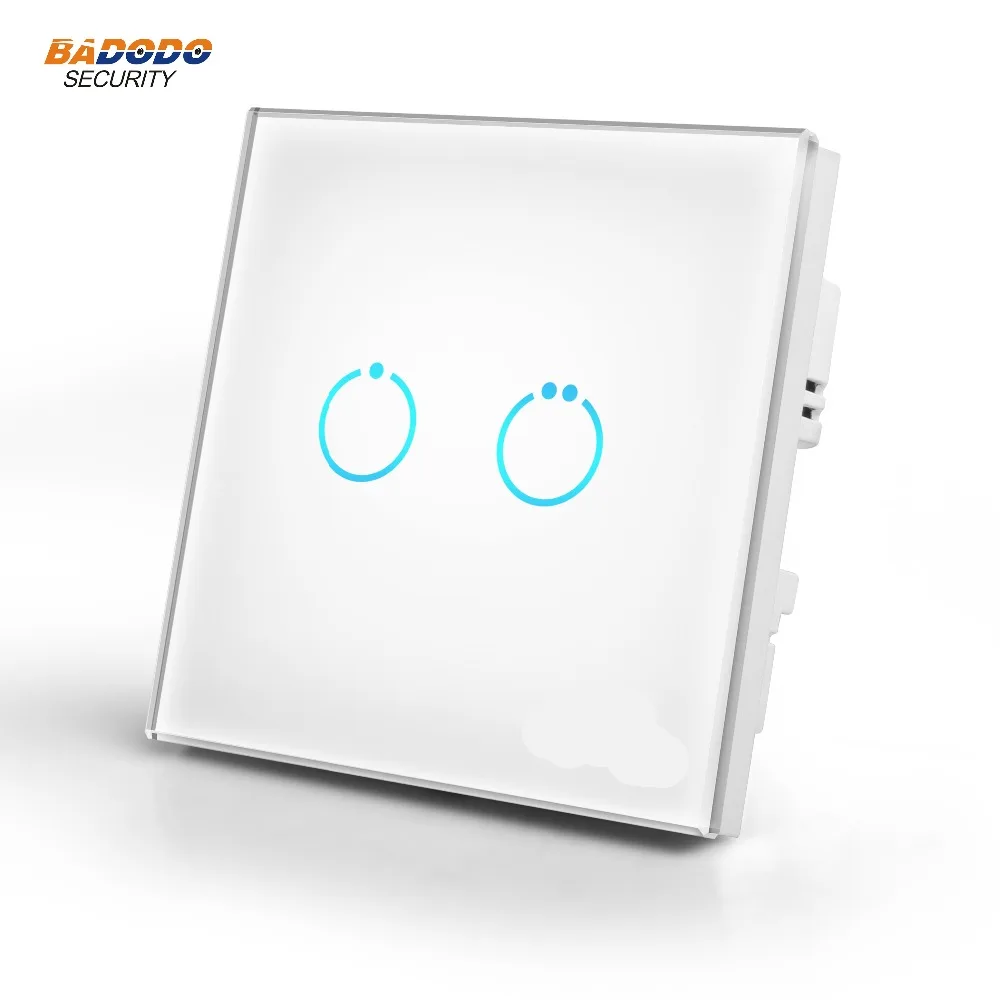 

Z-Wave Plus MCO home Glass Touch Panel power Switch EU868.42MHz 2 gang two relay ON/OFF switch MH-S312 for lamp light control