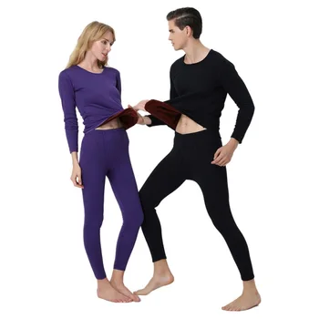 

Men Women Autumn Winter Thicken cotton Thermal Underwear Set Couple Elastic Soft Second Skin Warm Clothing for Male Female