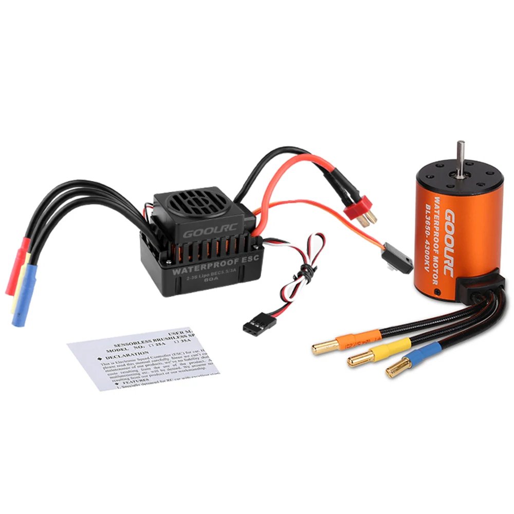 GoolRC обновление водонепроницаемый 3650 4300KV бесщеточный двигатель с 60A ESC комбо набор