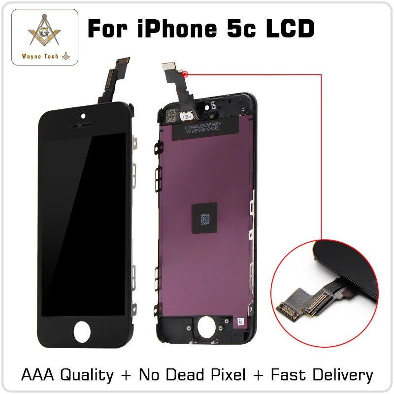 50 шт/лот AAA класс lcd Замена для iPhone 5C 5G 5S ЖК-дисплей с сенсорным экраном высокого качества DHL
