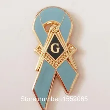 Логотип Булавки Знак Голубой цвет масонские Рак молочной железы осведомленности Булавки Мейсон масоном сувенир эмблема подарок