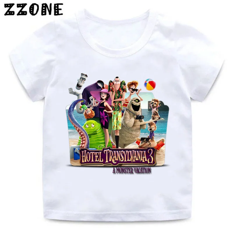 

Baby Kids Funny Clothes Boys and Girls Hotel Transylvania 3 Cartoon Print T shirt Children Summer Short Sleeve T-shirt,-5247