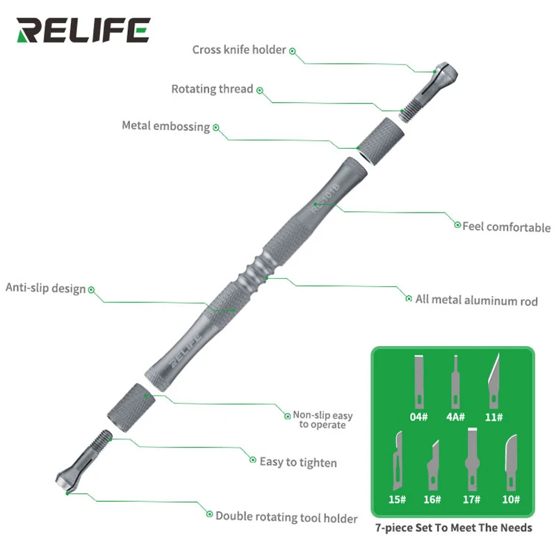 

RELIFE RL-101B CPU Knife Set Remove Glue Knife Motherboard IC Repair Blade CPU Knife A8 A9 A10 A11 A12 Disassemble Chip Tool