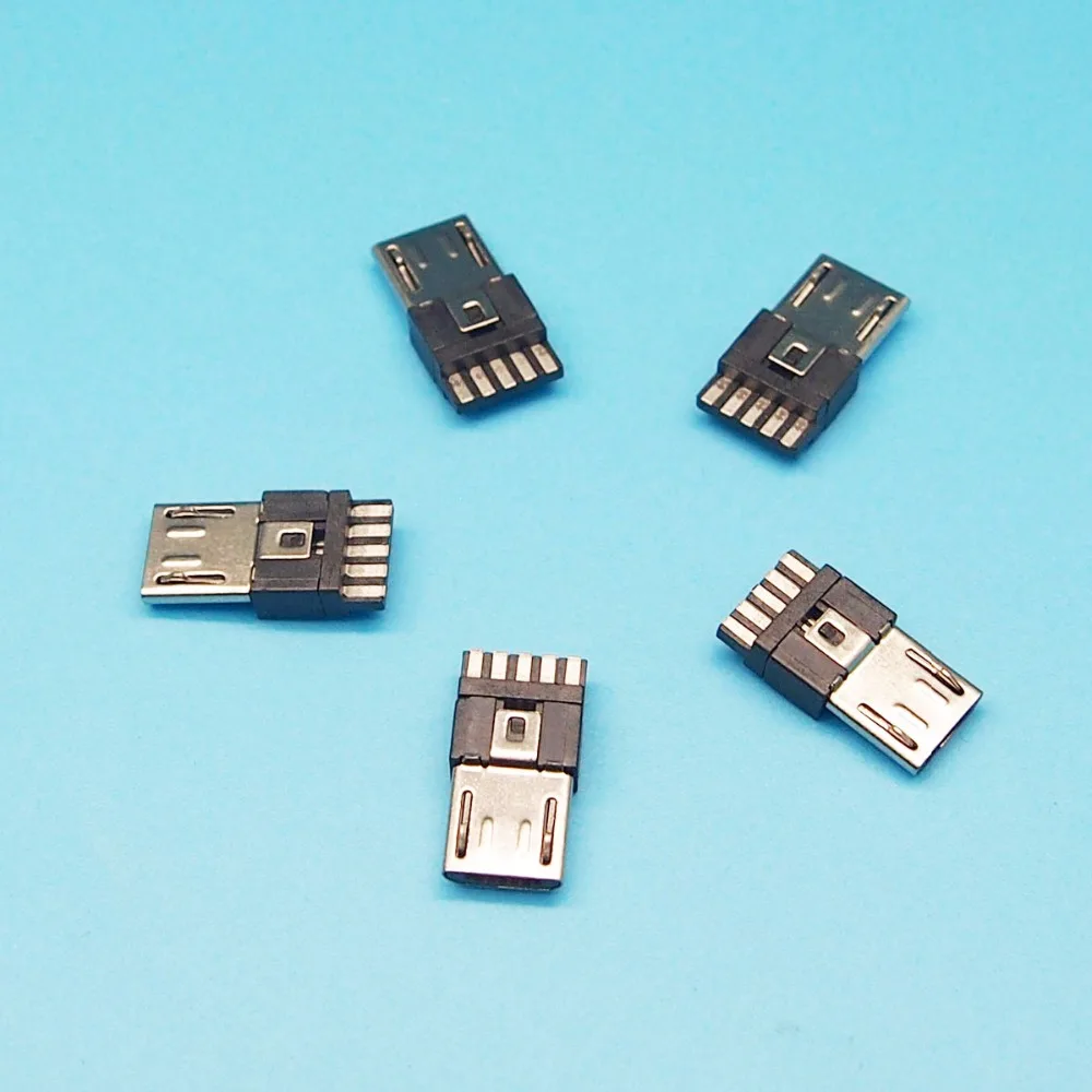 25pcs Micro 5p Usb Male Plug Connector Welded Wire Type 5/5 Ultrathin