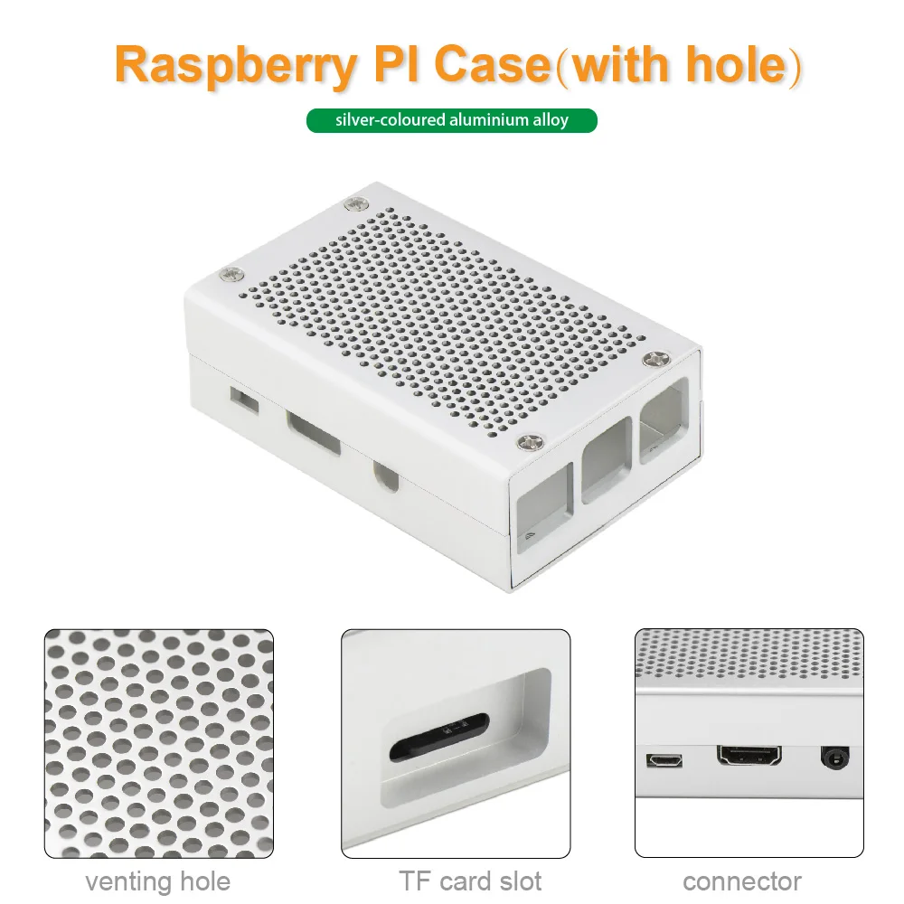 Алюминиевый Чехол Raspberry Pi 3, серебристый металлический чехол для RPI 3, Модель B, совместимый с Raspberry Pi 2, Модель B
