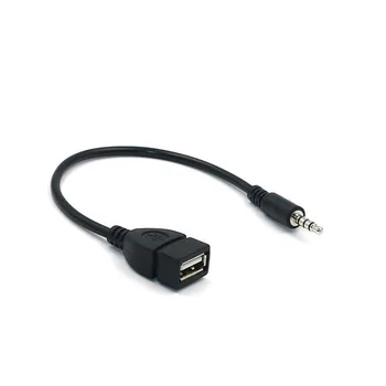 

New Car mp3 adapter cable USB female to 3.5MM U disk connection 12V car CD machine aux car audio cable Hot