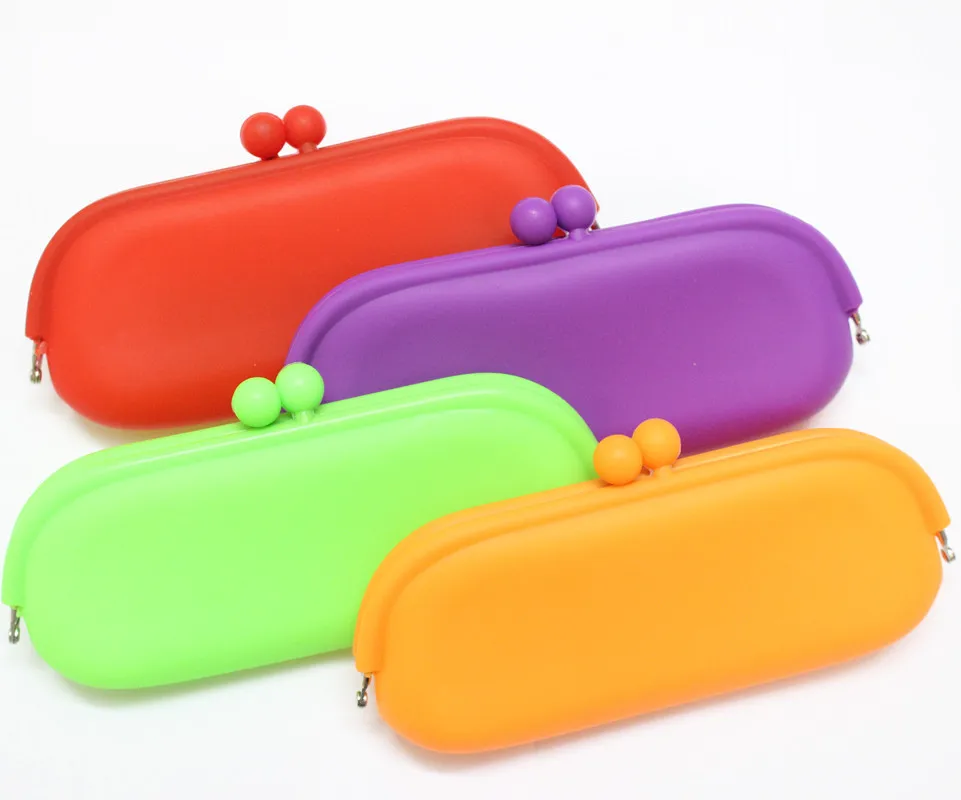 

Silicone Eyeglasses Case Glasses Cover Pen Case Soft Coin Pouch - Pink