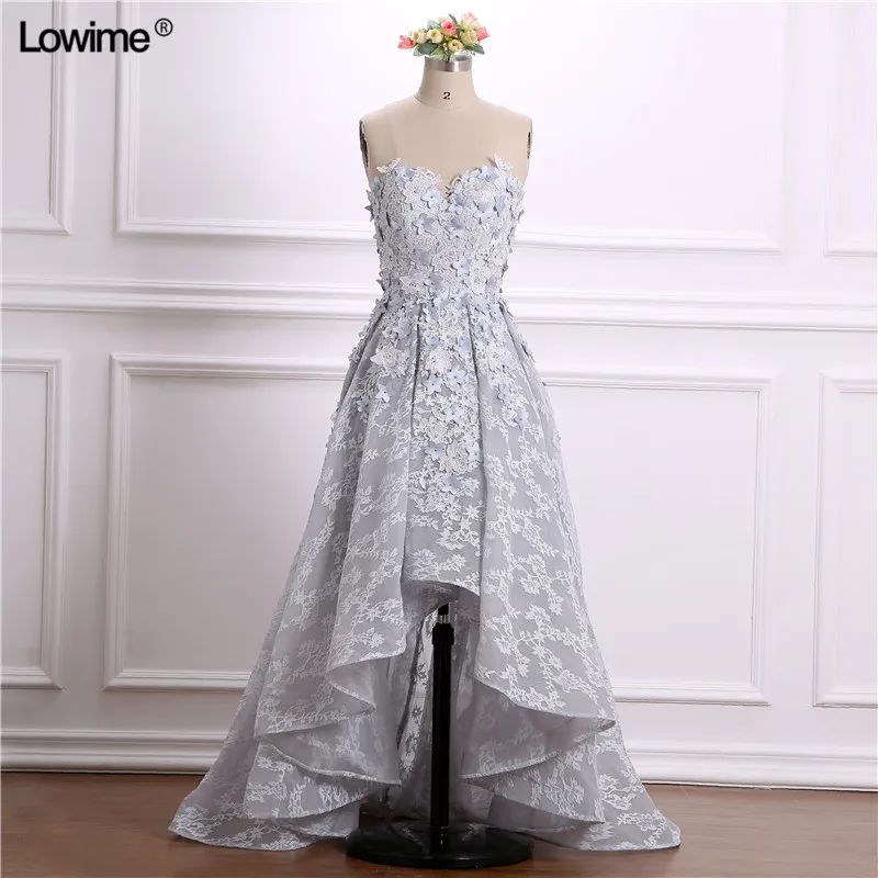 Fashion Prom Dresses 2018 Sweetheart Lace Appliqued vestido de festa Dress Elegant Hi-Lo Dress Prom (4)