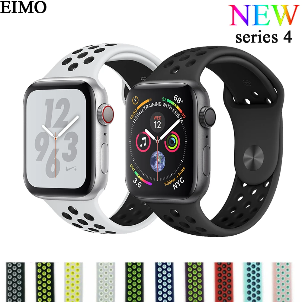 

EIMO Strap for Apple Watch band 4 iwatch Band 42mm 44 mm38mm 40mm Nike Sport Silicone Bracelet Watchband Watch Accessories