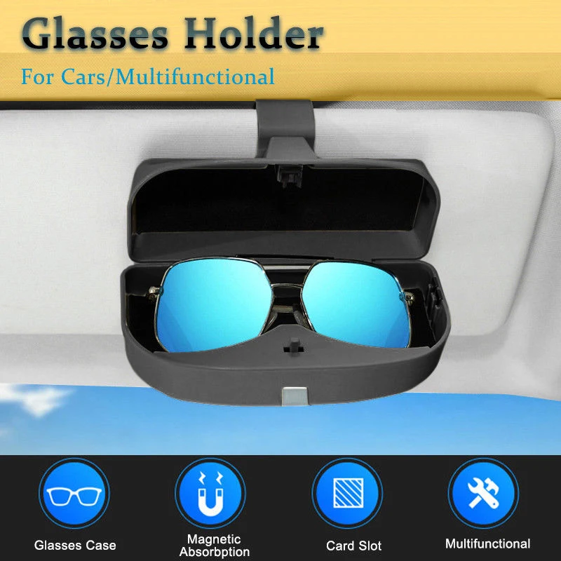 Magnetic Glasses Box Box Adsorb font b Sunglasses b font Case Glasses Cage ABS Storage Black