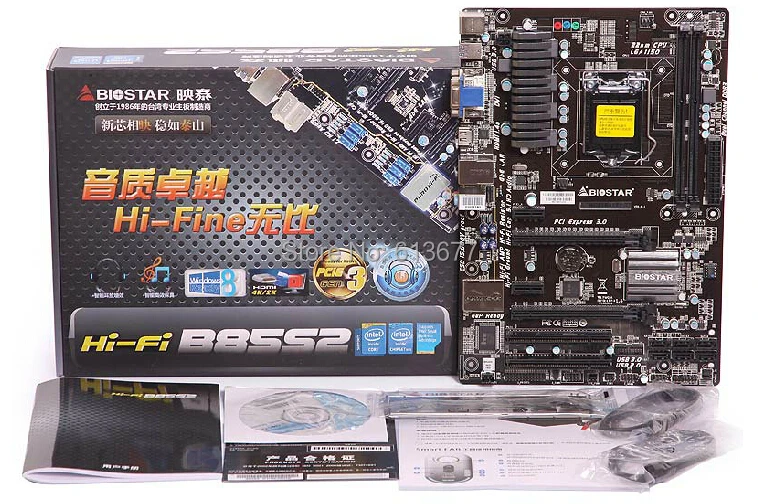 

Free shipping original new desktop motherboard for Biostar Hi-Fi B85S2 LGA 1150 DDR3 Desktop Motherboard