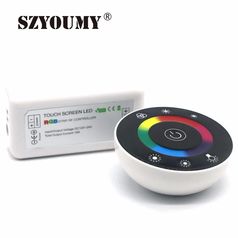 SZYOUMY DHL корабль DC12V-24V светодиодный сенсорный круглый RGB контроллер 18A 7 клавиш RF пульт дистанционного управления для 5050 3528 RGB светодиодные