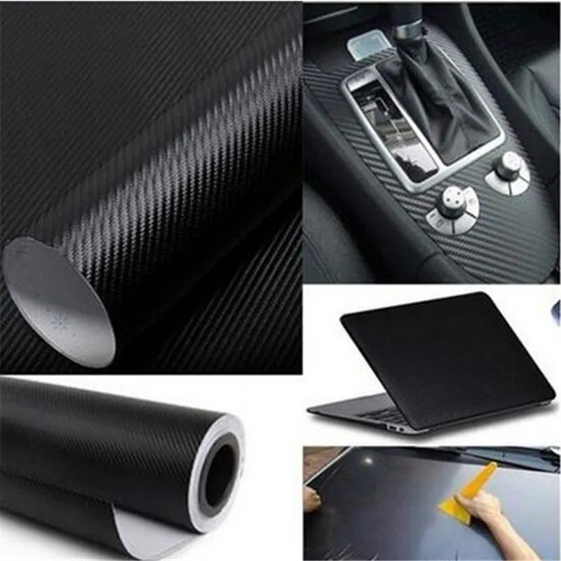 

10 pcs/lot Car Styling 30cmx127cm 3D Carbon Fiber Vinyl Car Wrap Sheet Roll Film Car stickers and Decals Motorcycle Accessories