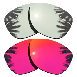 (Серебро + Полночь солнце зеркальное покрытие) 2-Pairs поляризованные Сменные линзы для Frogskins рамка 100% UVA и UVB Защита