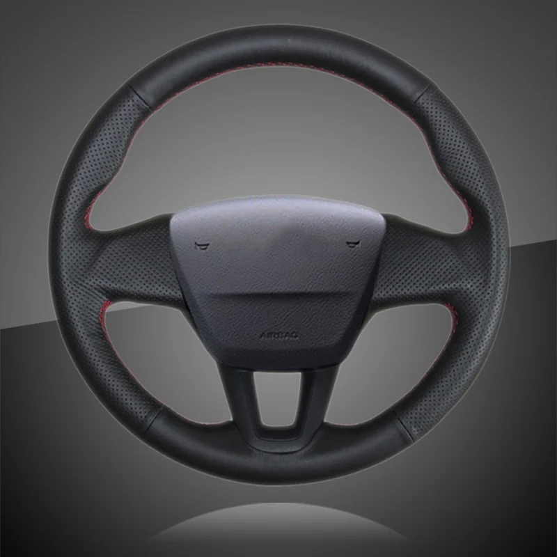 

Auto Braid On The Steering Wheel Cover for Ford Focus 3 2015-2018 Without Multi-Function Button Car Steering Covers Leather