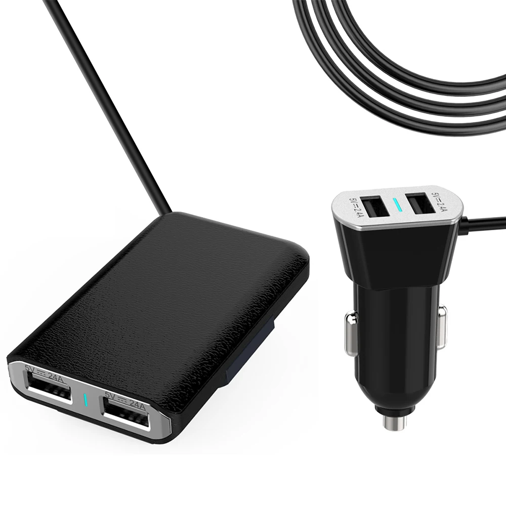 Universal Portatil mobile charger 4 ports for front back seat phone Charging Cigarette Lighter Adapter 4 USB Car-Charger 17 (3)