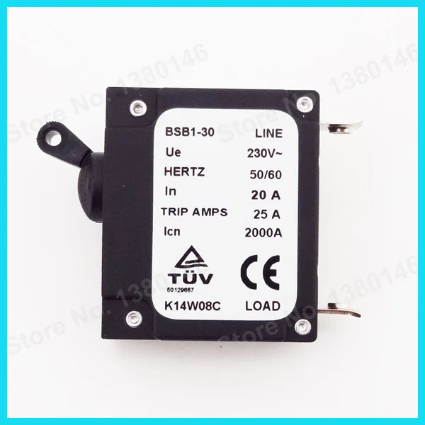 

230V 20AMP 20A Generator Circuit Breaker 25 Trip Amps Hertz 50/60