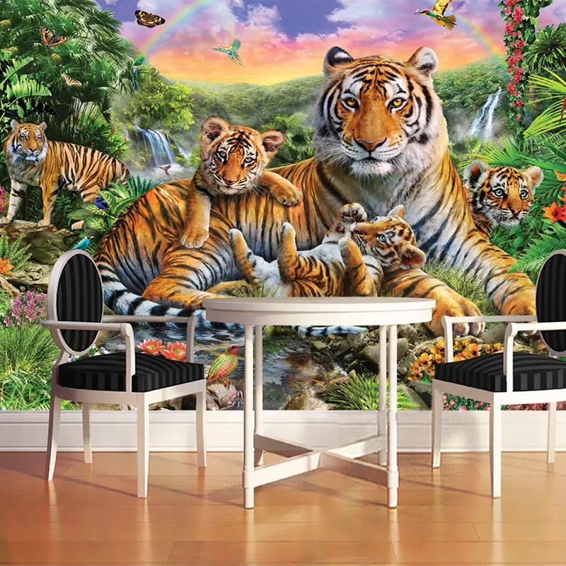 Пользовательские фото настенные фрески 3D тигр животное современное искусство