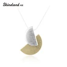Shineland ожерелья в стиле панк полировка полукруглый сплав золото/серебро Цвет Ожерелье Подвеска уникального дизайна для женщин подарок