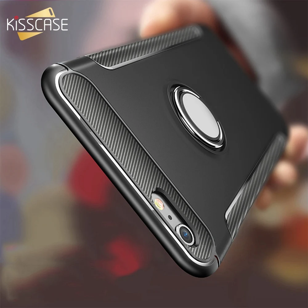 Kisscase 2018 New гибридный 2 в 1 Панцири чехол для iPhone X 10 8 7 автомобиля вращаются кольцо