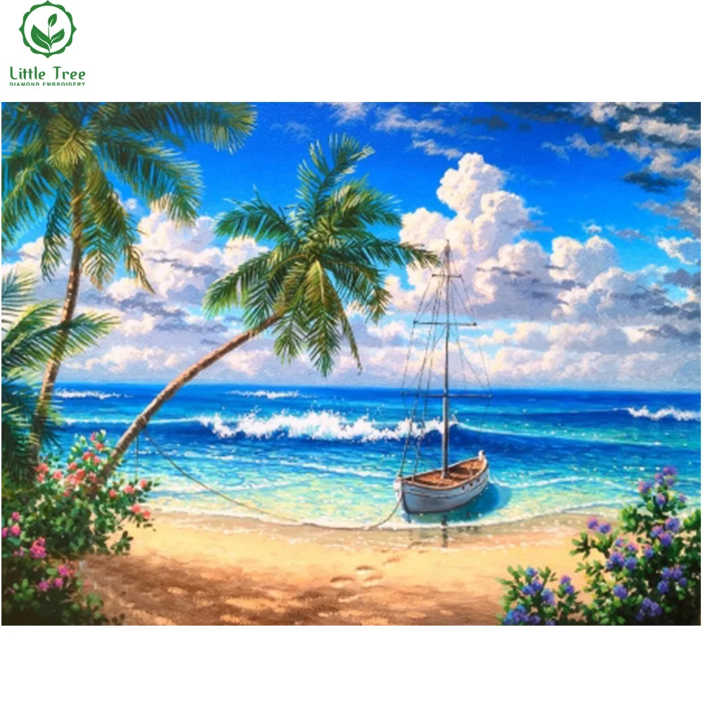 full mosaic diamond painting summer beach getaway oil painting mosaic