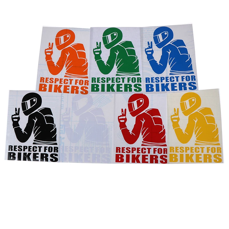 

Car Stickers 3D Stickers and Decals Motorcycle Car Styling Decoration Respect for Bikers Sticker on Auto Vinyl Funny