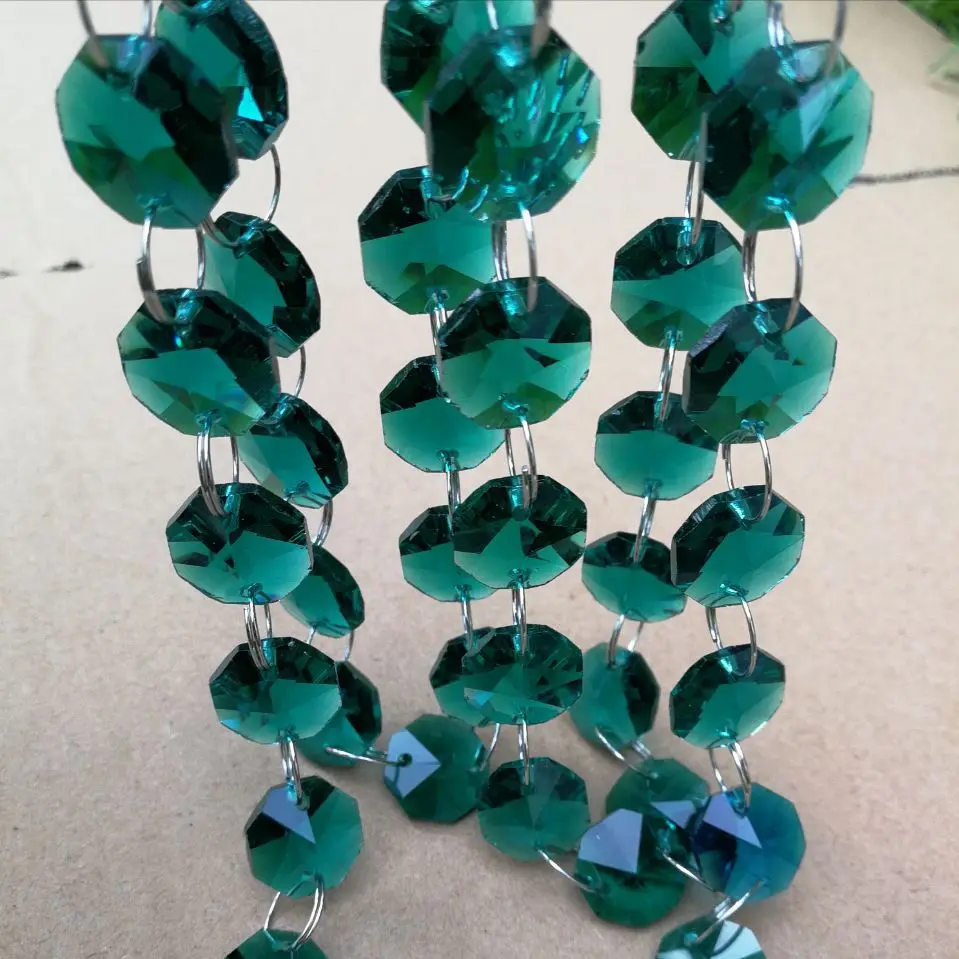 10 Mtlos 14mm Smaragd Kristall Glas Octagon Perlen Kristall